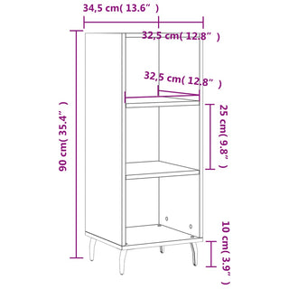 Dressoir 34,5X32,5X90 Cm Bewerkt Hout Kleurig