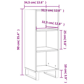 Dressoir 34,5X32,5X90 Cm Bewerkt Hout