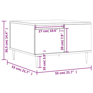 Salontafel 55X55X36,5 Cm Bewerkt Hout Kleurig