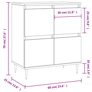 Dressoir 60X35X70 Cm Bewerkt Hout Kleurig