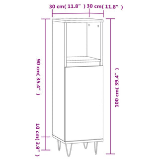 Badkamerkast 30X30X100 Cm Bewerkt Hout