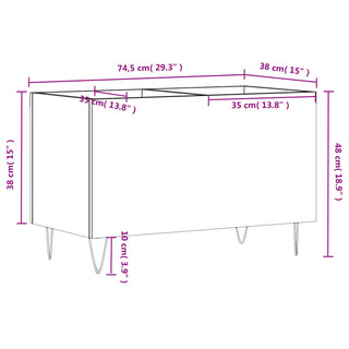 Platenkast 74,5X38X48 Cm Bewerkt Hout