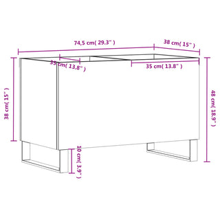 Platenkast 74,5X38X48 Cm Bewerkt Hout Kleurig