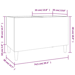 Platenkast 74,5X38X48 Cm Bewerkt Hout