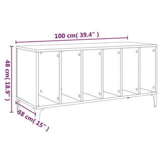 Platenkast 00X38X48 Cm Bewerkt Hout Eikenkleurig