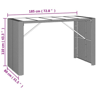 Tuinbarset Poly Rattan En Massief Acaciahout