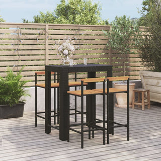 Tuinbarset Poly Rattan En Massief Acaciahout