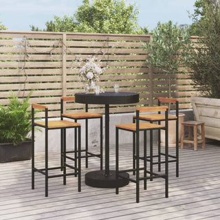 Tuinbarset Poly Rattan En Massief Acaciahout