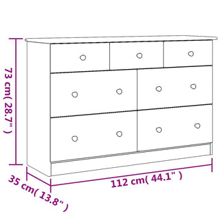 Ladekast Alta 112X35X73 Cm Massief Grenenhout