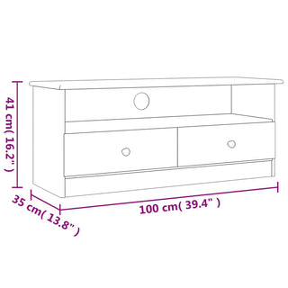 Tv-Meubel Met Lades Alta 100X35X41 Cm Massief Grenenhout