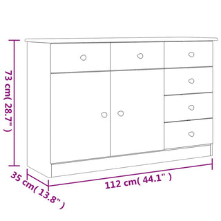 Dressoir Alta 2X35X73 Cm Massief Grenenhout