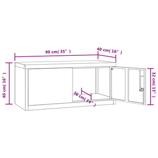 Archiefkast 90X40X40 Cm Staal Zwart