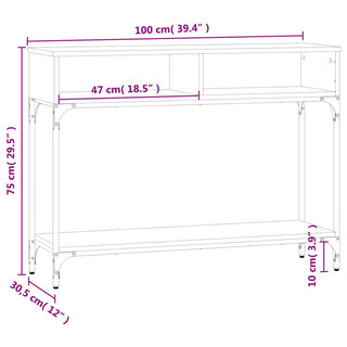 Wandtafel 100X30,5X75 Cm Bewerkt Hout Eikenkleurig