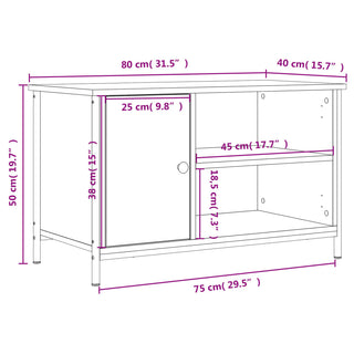 Tv-Meubel 80X40X50 Cm Bewerkt Hout Eikenkleurig