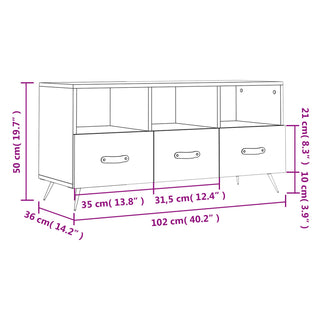 Tv-Meubel 102X36X50 Cm Bewerkt Hout