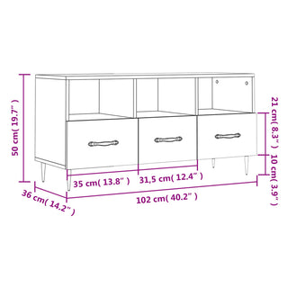 Tv-Meubel 102X36X50 Cm Bewerkt Hout Kleurig