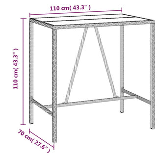 Tuinbarset Met Kussens Poly Rattan