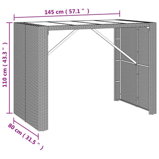 Tuinbarset Met Kussens Poly Rattan