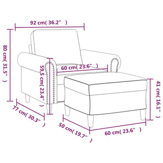 Fauteuil Met Voetenbank 60 Cm Kunstleer Kleurig