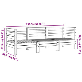 Tuinbank 3-Zits Massief Grenenhout Wit