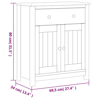 Badkamerkast Berg 69,5X34X80 Cm Massief Grenenhout