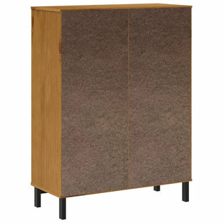 Hoge Kast Met Glazen Deur Flam 92X40X122,5 Cm Grenenhout Zwart En Donkergrijs