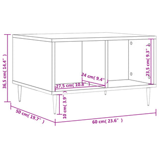 Salontafel 60X50X36,5 Cm Bewerkt Hout Bruin Eikenkleur