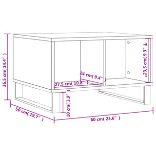 Salontafel 60X50X36,5 Cm Bewerkt Hout Kleurig