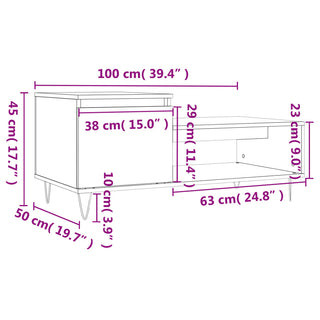 Salontafel 100X50X45 Cm Bewerkt Hout