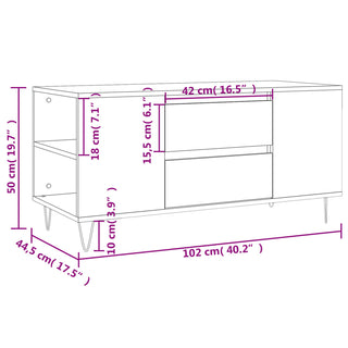 Salontafel 102X44,5X50 Cm Bewerkt Hout Kleurig