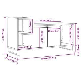 Tv-Meubel 100X35X55 Cm Bewerkt Hout Kleurig