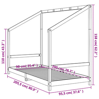 Kinderbedframe Massief Grenenhout