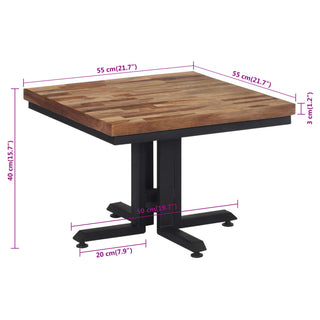 Salontafel 55X55X40 Cm Massief Gerecycled Teakhout