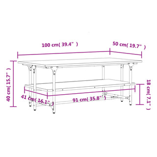 Salontafel 100X50X40 Cm Bewerkt Hout Eikenkleurig