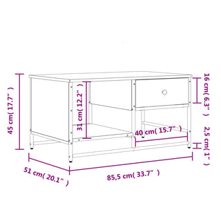 Salontafel 85,5X51X45 Cm Bewerkt Hout