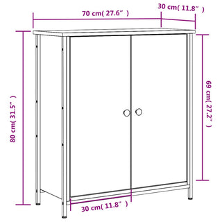 Dressoir 70X30X80 Cm Bewerkt Hout