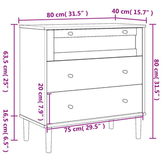 Ladekast Senja Rattan-Look 80X40X80 Cm Massief Grenenhout