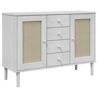 Dressoir Senja Rattan-Look 2X40X80 Cm Massief Grenenhout