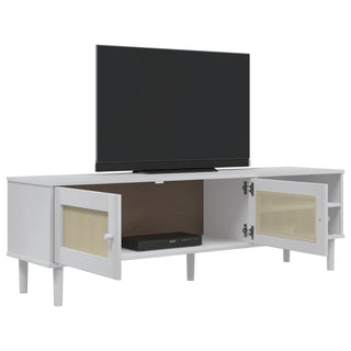 Tv-Meubel Senja 158X40X49 Cm Rattan-Look Massief Grenenhout