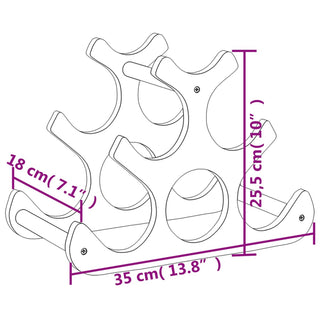 Wijnrek Voor 6 Flessen 35X18X25,5 Cm Bamboe