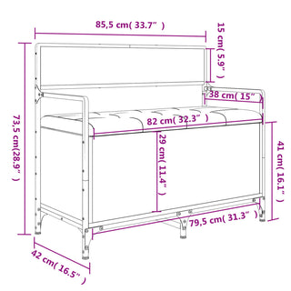 Opbergbankje 85,5X42X73,5 Cm Bewerkt Hout Kleurig