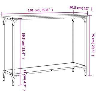 Wandtafel 101X30,5X75 Cm Bewerkt Hout Eikenkleurig