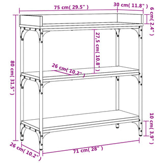 Wandtafel Met Schappen 75X30X80 Cm Gerookt Eikenkleurig