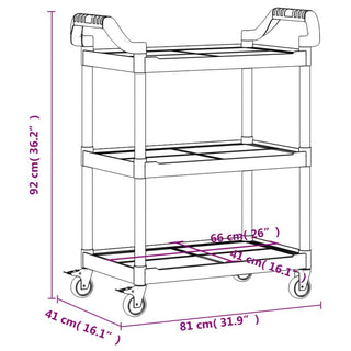 Trolley 3-Laags Aluminium