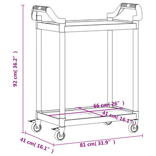 Trolley 2-Laags Aluminium