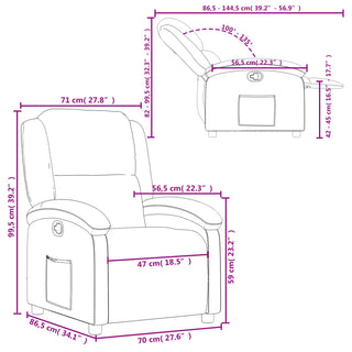 Fauteuil Verstelbaar Fluweel Lichtgrijs