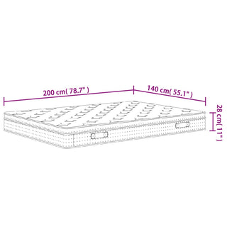 Pocketveringmatras Middelhard-Plus 140X200 Cm