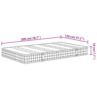 Binnenveringmatras Middelhard 120X200 Cm