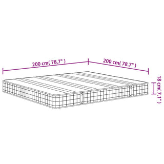 Binnenveringmatras Middelhard 200X200 Cm