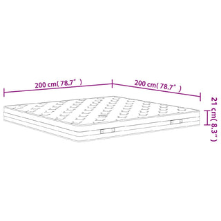 Binnenveringmatras Middelhard 200X200 Cm King Size